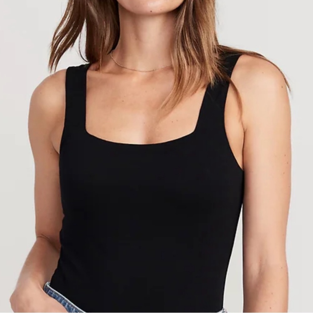 Old Navy Sleeveless Square-Neck Black Bodysuit